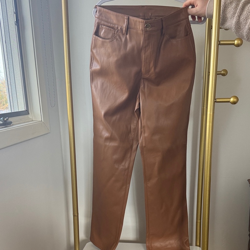 INC International Concepts Tan Leather Pants
